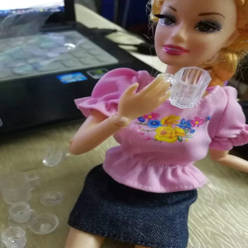 33 шт. кукла аксессуары для кухни Акриловые Мини миниатюрные столовые приборы