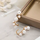 Модные элегантные большие и маленькие серьги-клипсы с круглыми бусинами и жемчужинами для ушей, женские серьги с подвесками, жемчужины для подъема ушей, ювелирные изделия для пирсинга, подарок