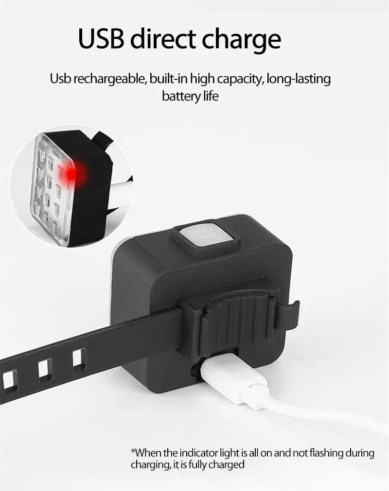 

Waterproof Mountain Bike Tail Light USB Charging Safety Light Warning Riding Tail Light Bicycle Riding Accessories