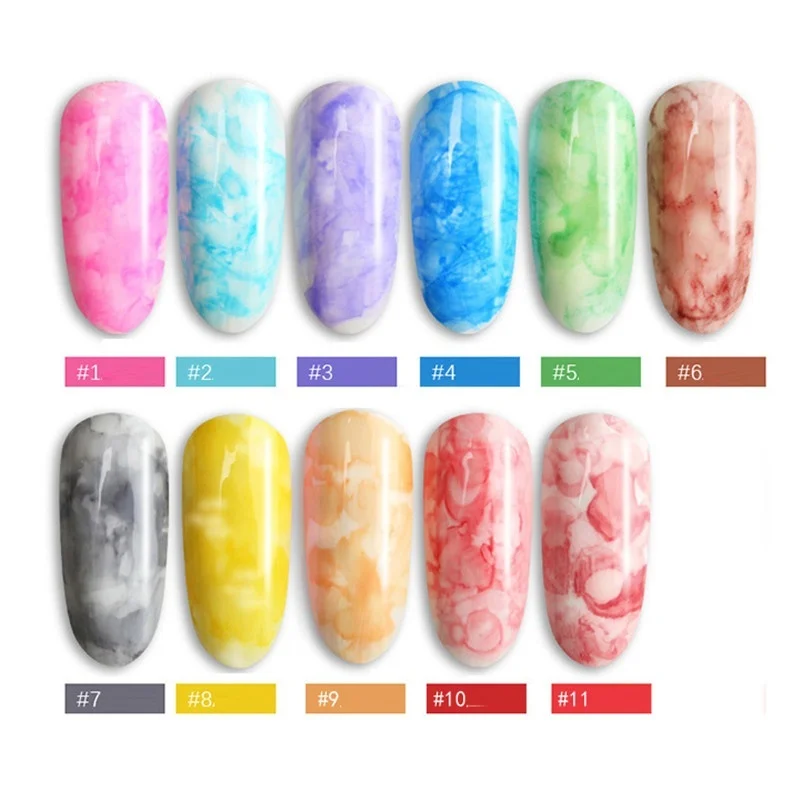 Бутилированный лак для ногтей акварельные чернила Набор лаков Цветущий гель