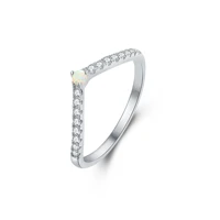 hot selling silver dainty women ring lab white opal and cz ring 925 sterling silver women gift