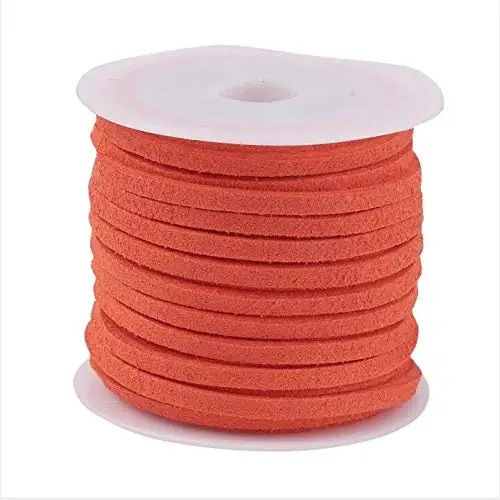 OrangeRed 5 м/рулон 3x1,5 мм плоский шнурок из искусственной замши, ожерелье, веревочка, рукоделие, бархатное кружево, сделай сам, нить, цепочка, ожерелье, ювелирное изделие, F55 - Цвет: OrangeRed