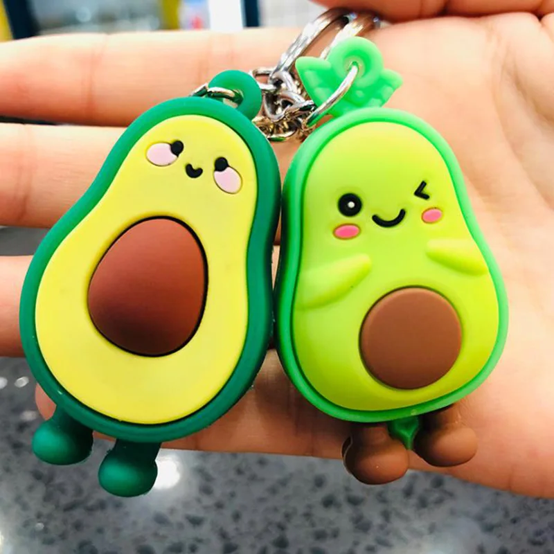 Симпатичный брелок в виде авокадо мягкие резиновые брелки улыбающегося