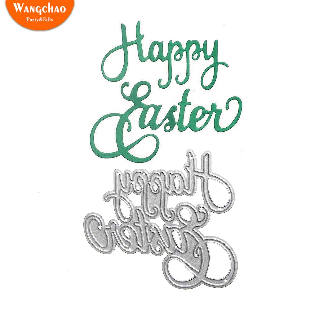 

1pc HAPPY EASTER Embossed Cutting Dies Stencil Mold Metal Steel Cutting Dies Scrapbooking DIY Paper Photo Card Embossing Dies