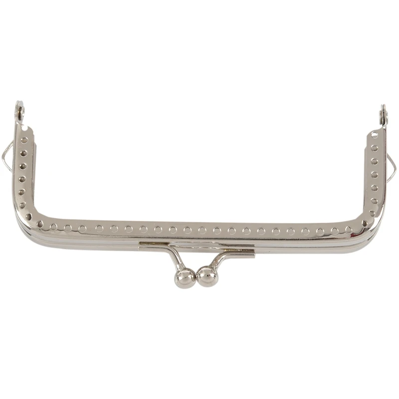 

5x Metal Frames Snap Clasp Arch Pattern Coin Style Purse Silver & 2x Silver Tone Purse Bag Metal Frame Kiss Clasp Lock 10.5X6cm