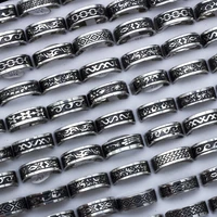 24 pieceslot mixed stainless steel rings men fashion jewelry bohemian vintage big punk ring for party