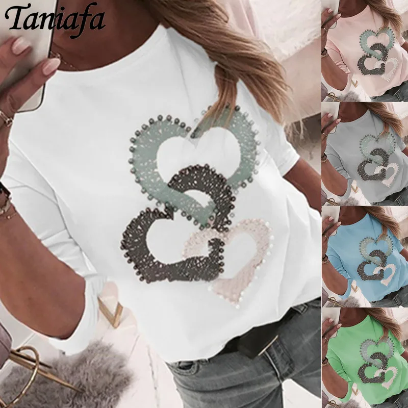 

Женская Повседневная футболка с длинным рукавом и круглым вырезом