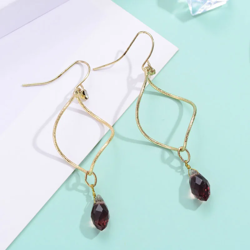 

Shineland Clearance Cheap Bohemian Ethnic Vintage Purple Stone Geometric Drop Dangle Earrings Fashion Jewelry Gift Wholesale