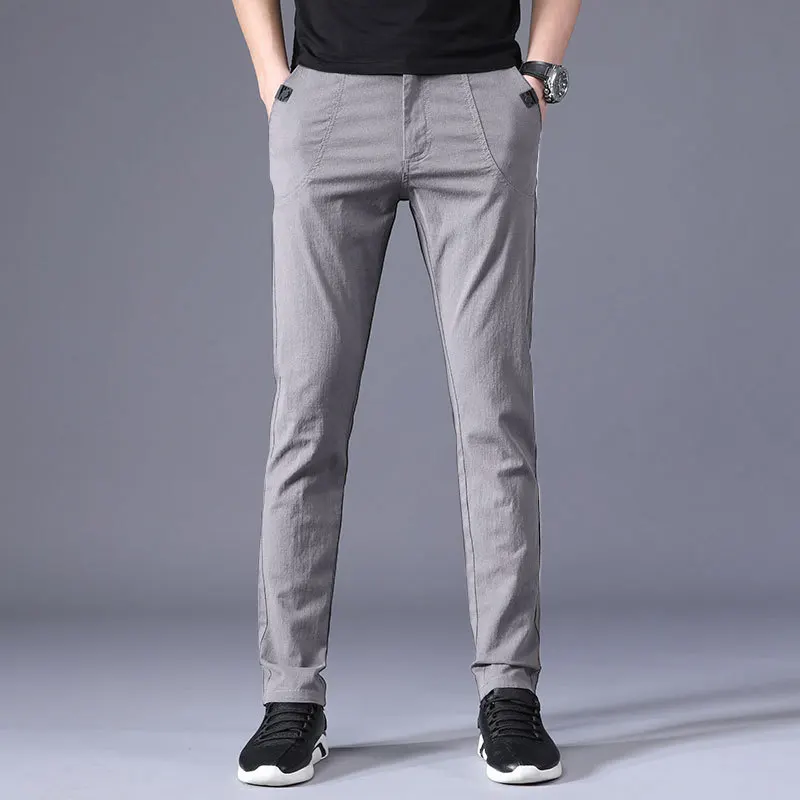 

2019 Spring Winter New Casual Pants Men Cotton Slim Fit Chinos Fashion Trousers Male Brand Clothing Y05