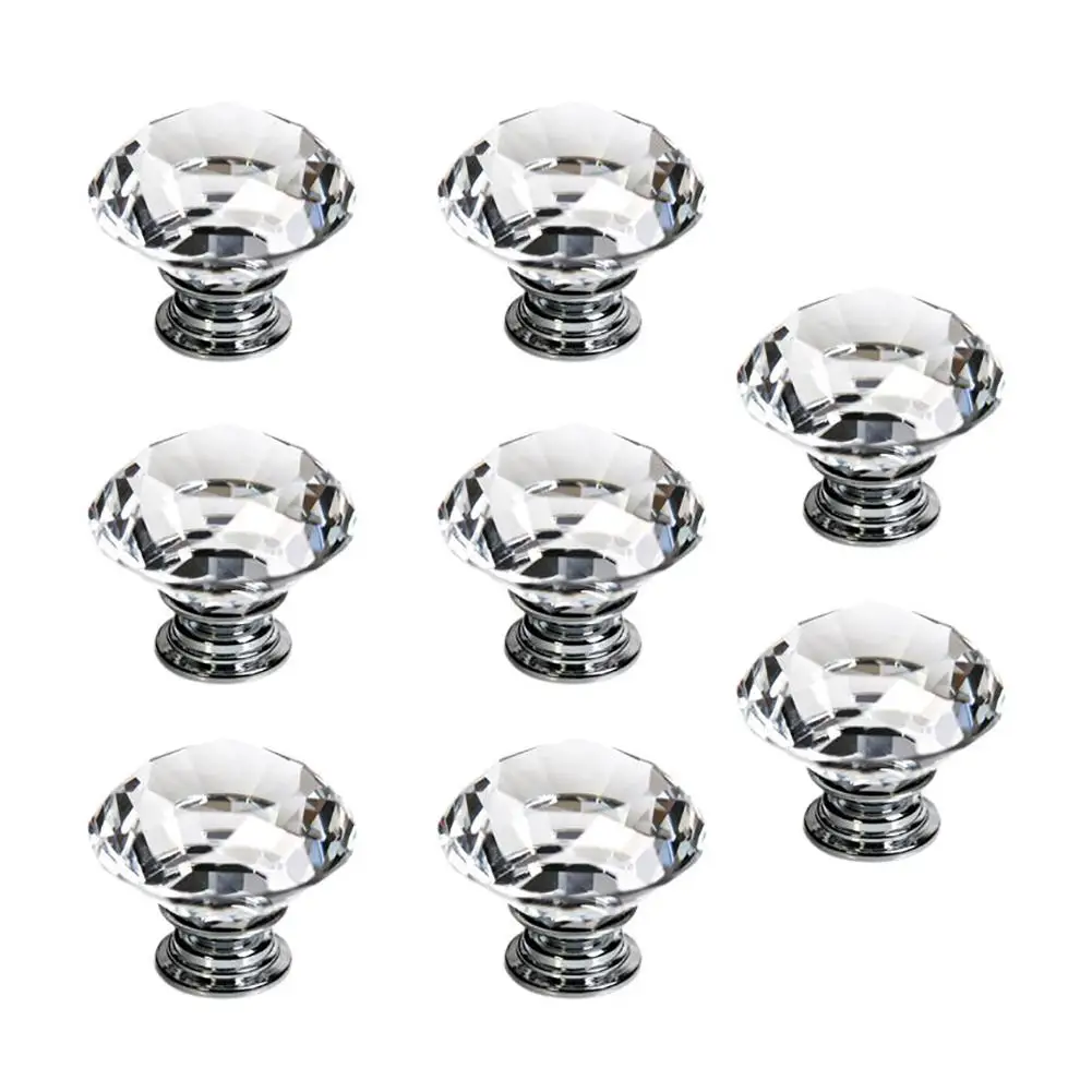 8 шт. 40 мм прозрачный кристалл дизайн ручка для стены шкафа ящика легко установить
