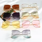 2021 новый бренд жемчуга Половина круглые солнцезащитные очки для женщин модная большая оправа градиентные солнцезащитные очки, женские солнцезащитные очки, очки унисекс