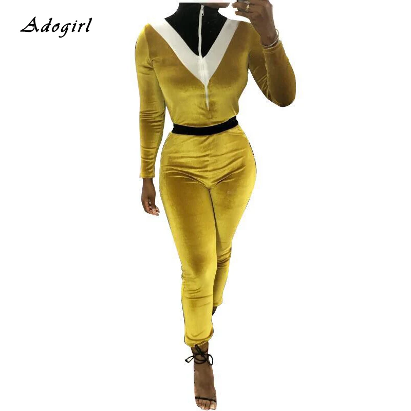 Элегантный бархатный комбинезон в стиле пэчворк для женщин повседневный на