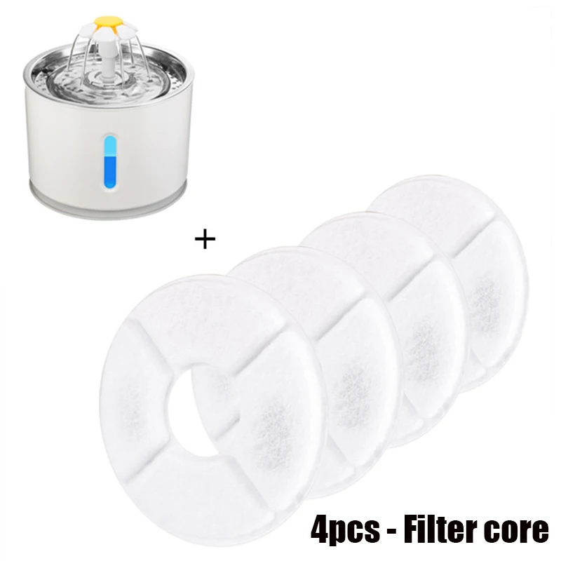 include 4 filters 2.4L автоматический кошачий фонтан для домашних животных, диспенсер для воды, большая Весенняя поилка для кошек, автоматический питательный фильтр для питья - Цвет: include 4 filters
