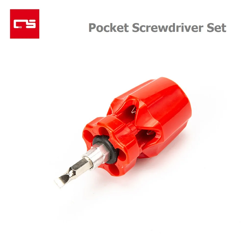 

6 in 1 Pocket Screwdriver Kit Mini CR-V Steel Rechangable Driver Bit Torx Slotted Phillips Screwdriver Precision Repair Tool