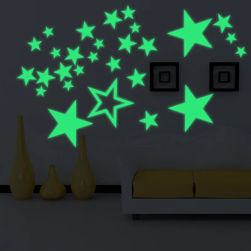 

Cartoon luminous Stars Combination Wall sticker For Bedroom Living Room Decorative Kids Room Glow In The Dark Stickers