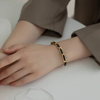 dieyuro 316l stainless steel new black braided chain light luxury ladies bracelet elegant anniversary gift adjustable jewelry