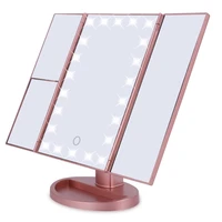 1pc led makeup mirror 22vanity light magnifying 3 floding countertop touch screen cosmetic 2310x magnifier small mirror beauty
