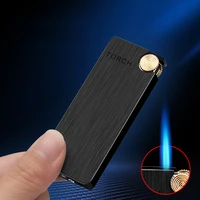 2020 ultra thin metal flint lighters gas lighter butane turbo jet lighter cigar cigarettes windproof lighter gadgets for men