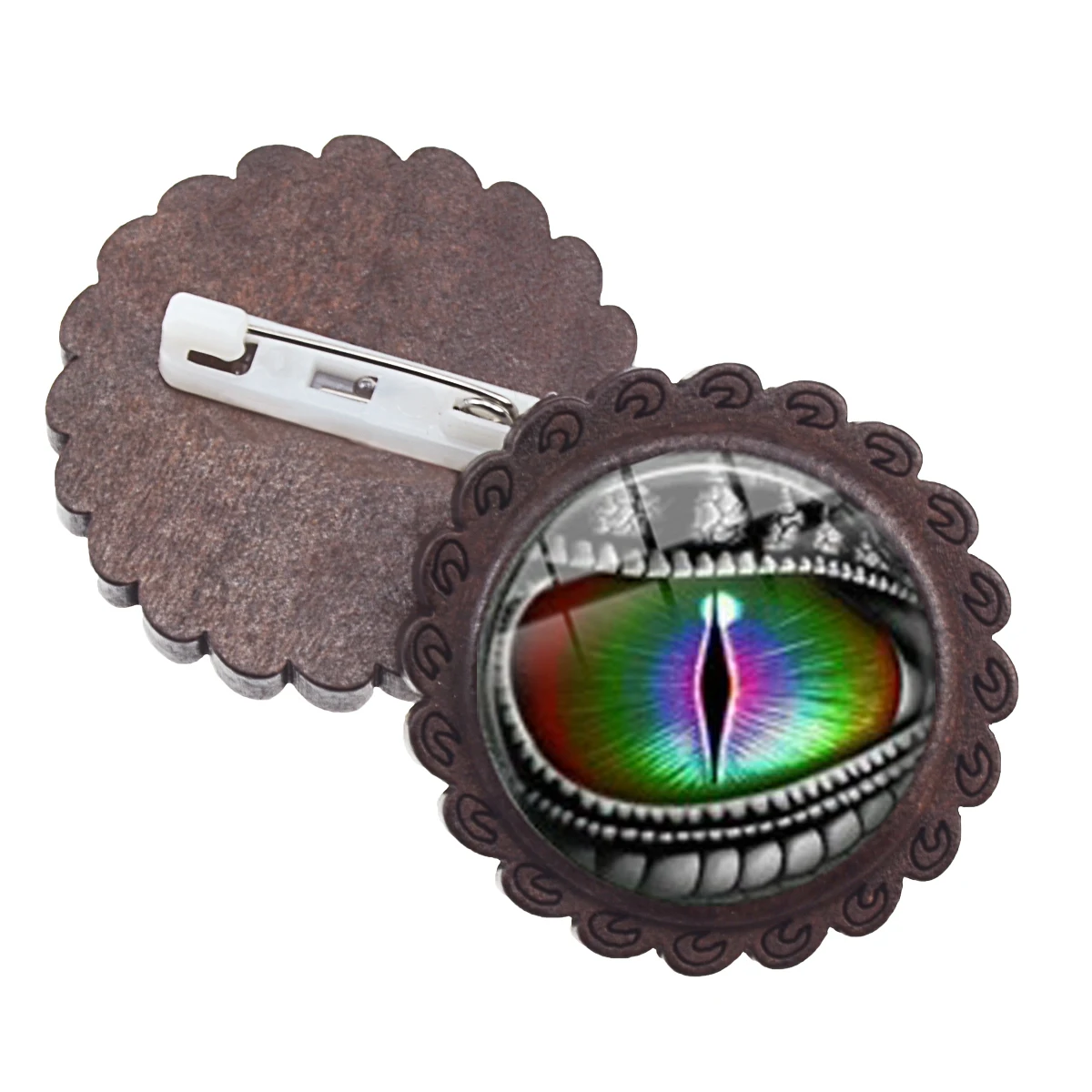 Деревянная брошь на лацкан с изображением дракона глаз в стиле панк модные