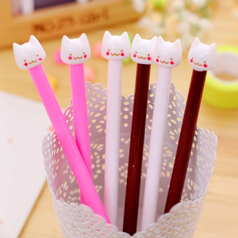 4 шт./лот гелевая ручка с милым котом милые ручки материал escolar kawaii канцелярские