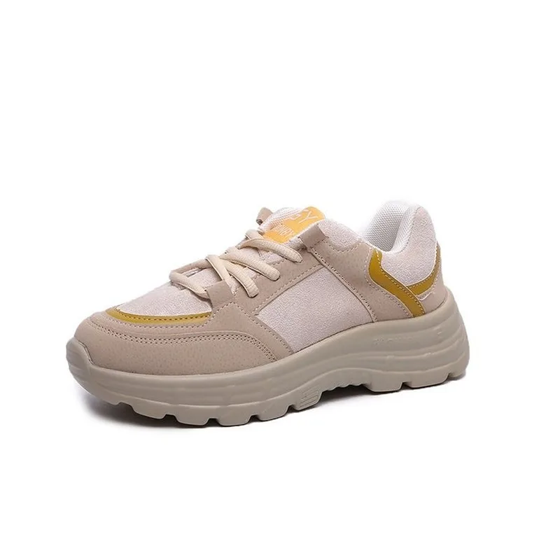 

2020 New Chunky Sneakers Women Leather Cross Tied Retro Platform Wedge Fashion Women Shoes Woman Flats Mixed Colors Handmade