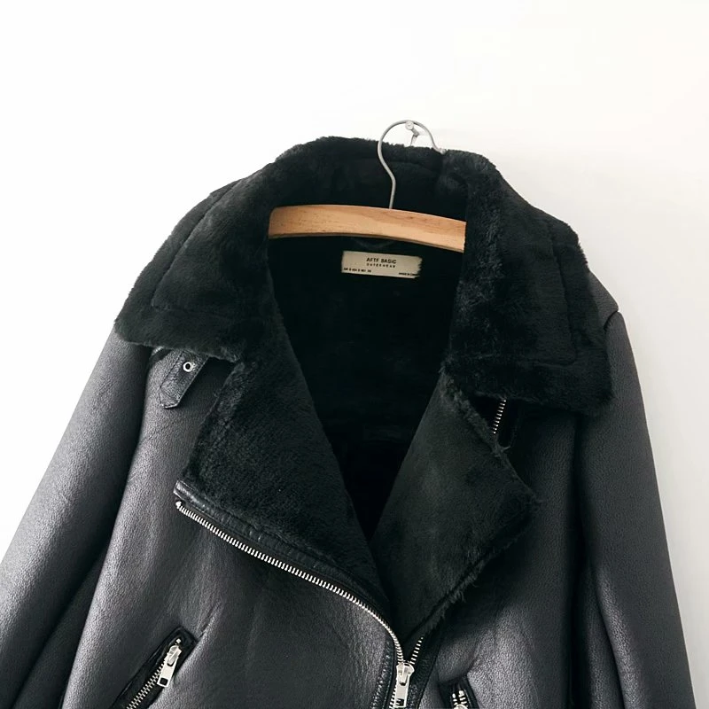 Женская зимняя мотоциклетная куртка STVY теплая бархатная бомбер с лацканами и