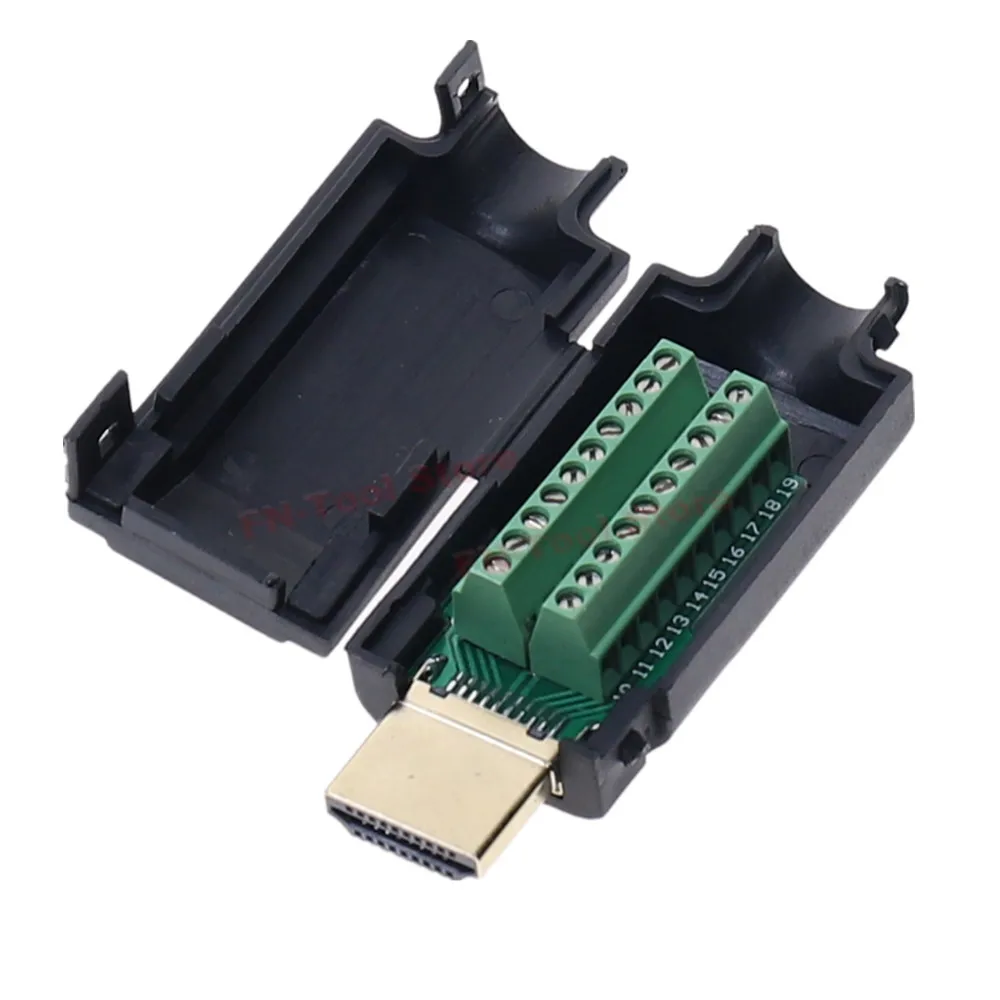 1 шт. HDMI штекер 2 ряда 19 контактный разъем терминалы для выключения беспаяльный