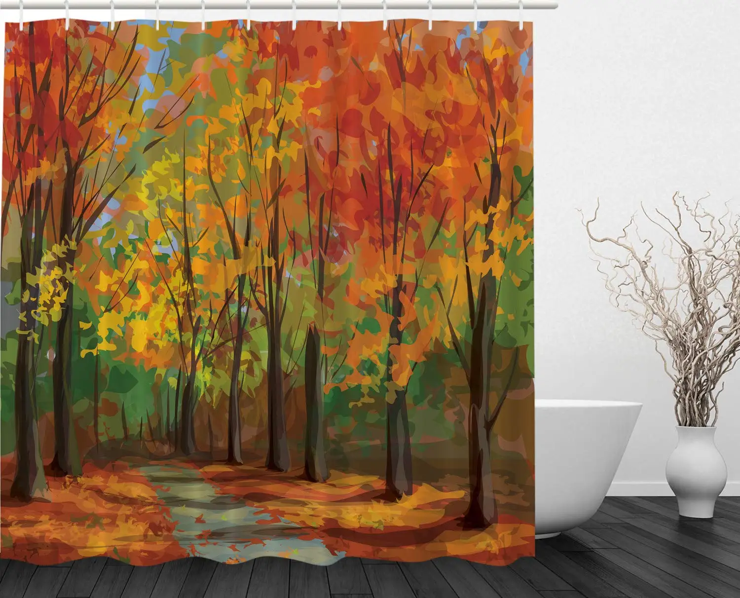 Деревенский Северный лес Падающие листья осенний парк дорога осенние сезонные