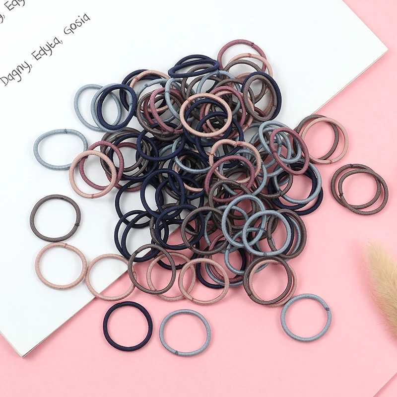 100 шт./компл. красочное кольцо для волос девочек детская эластичная резинка