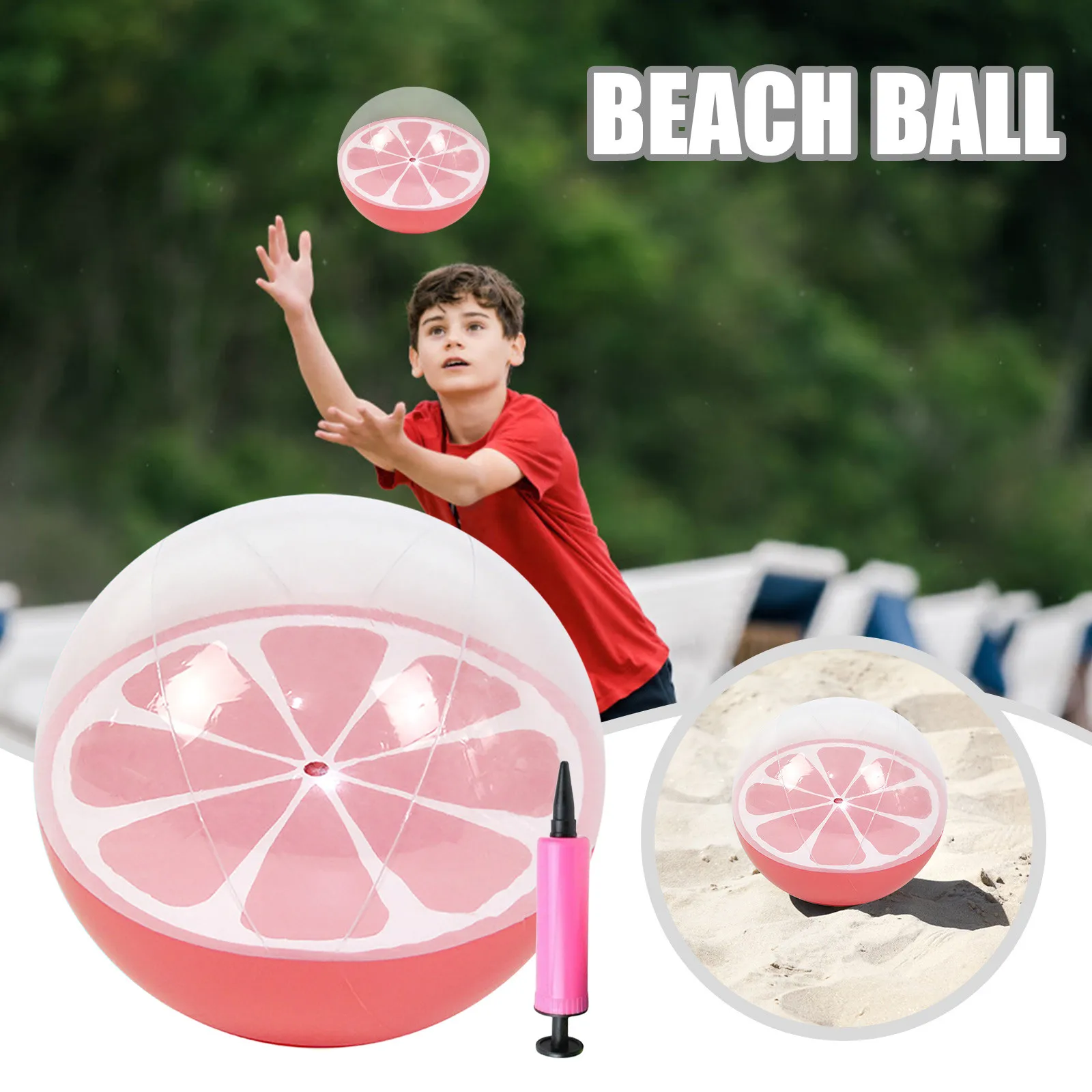 

Children's Inflatable Beach Ball Toddler Beach Toys Simulated Watermelon Rubber Ball Pool Games Summer Outdoor Gifts Kids R5