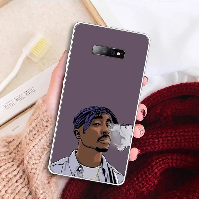 

American 2pac Tupac rapper Phone Case Transparent For Samsung Galaxy A 71 21s S note 8 9 10 plus 20 ultra