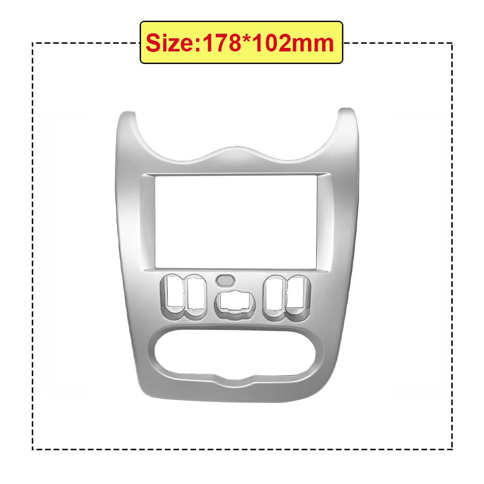 178X102mm Двойной Din DVD стерео рама панель монтажная панель для RENAULT Logan Sandero Dacia Duster CD Dash Установка отделка комплект - Название цвета: 178X102mm