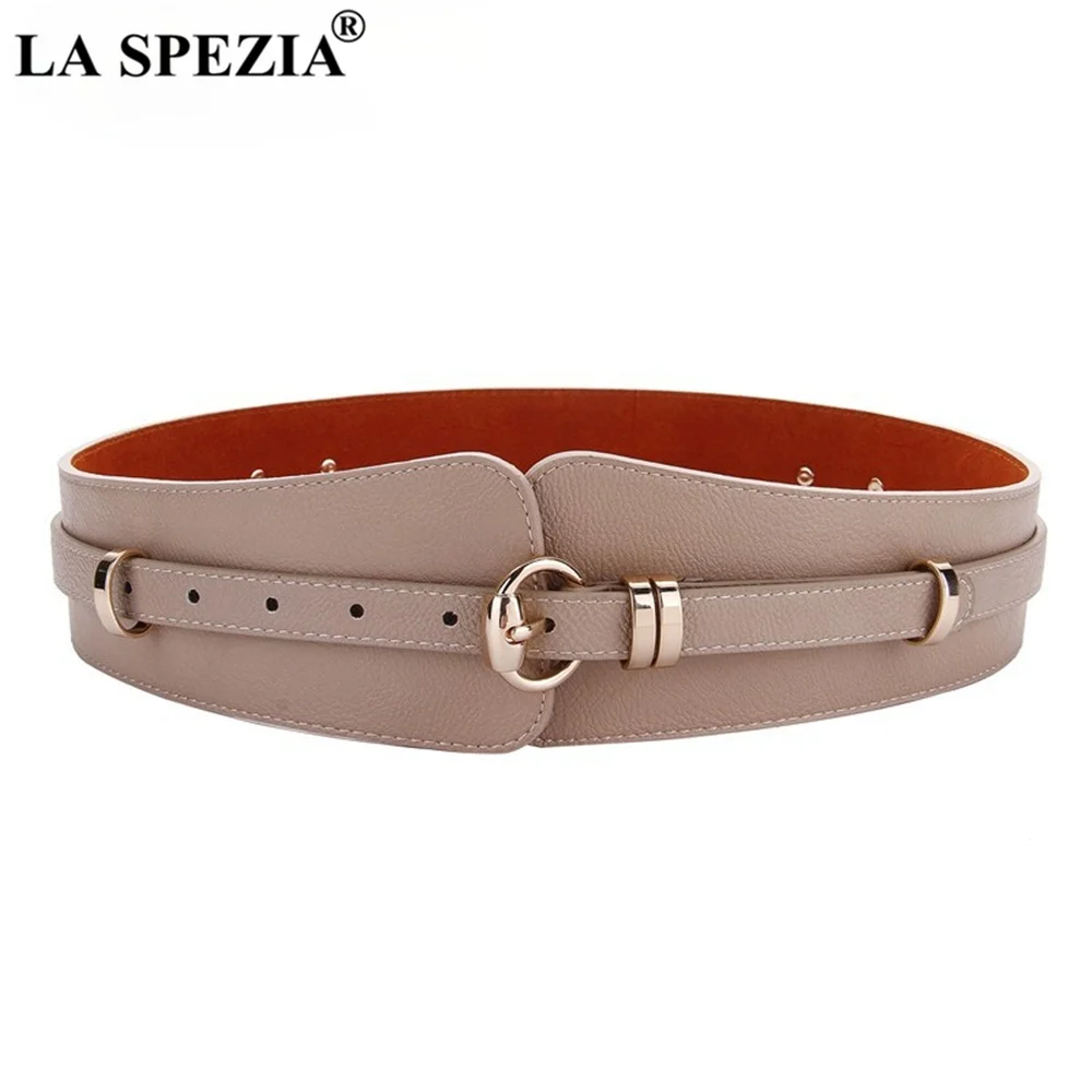 Широкий пояс из натуральной воловьей кожи для платьев