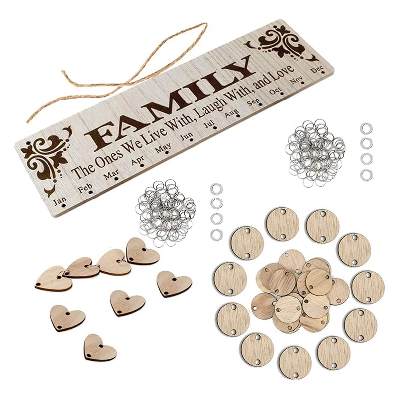 

Family Birthday Reminder Calendar Hanging Board Family Birthday Board DIY Wooden Calendar Wall Birthday Reminder