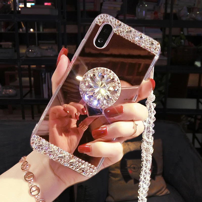 Кристальный зеркальный чехол для IPhone 11 12 Pro Max X XS MAX XR 7 8 Plus 6 6S 5S Samsung Note20 Note 10 9