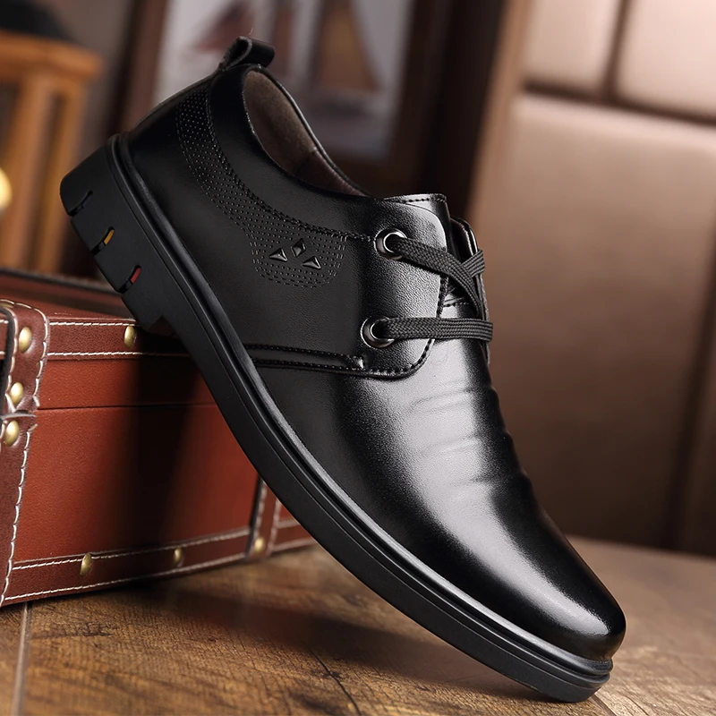 

2020 New Mens Oxford Casual Shoes Vintage Lace-up Solid Formal Shoes Fashion Elegant Leather Shoes Men Leisure Walk Adulto shoes