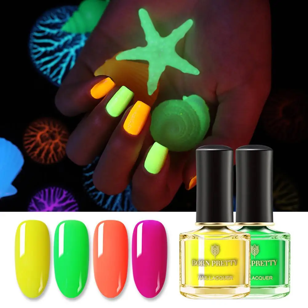 Светящийся лак BORN PRETTY для маникюра верхняя база гель удаляемый замачиванием