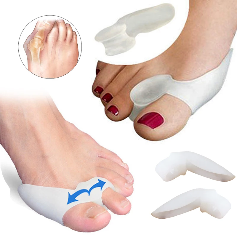 

2Pair Silicone Socks Gel Pads Heel Cushion Insoles Big Toe Separator Bunion Thumb Corrector Orthotics Shoes Insoles Gel Pad