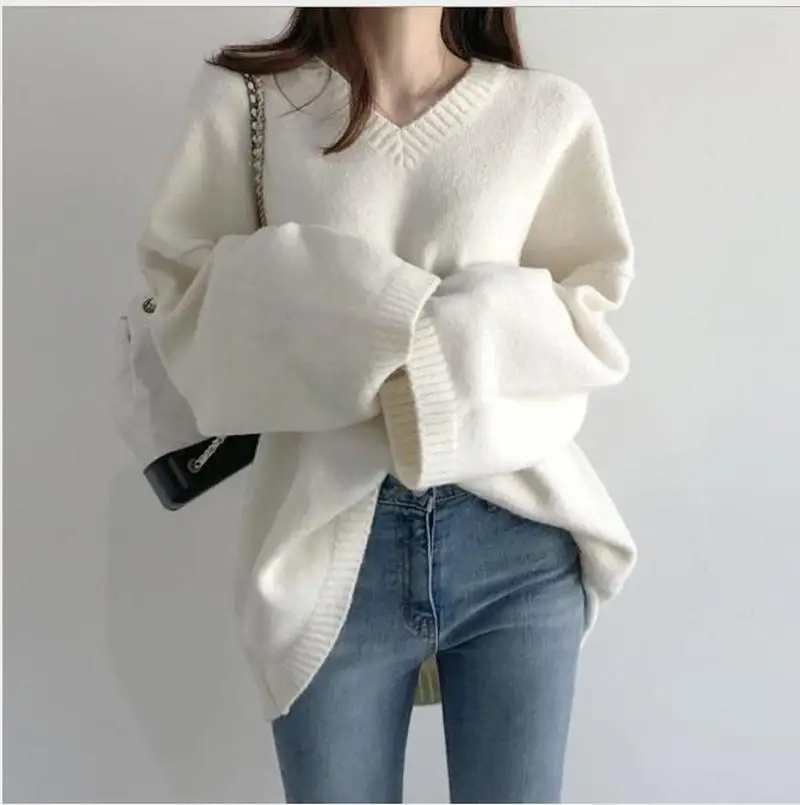 Новый женский свитер 2019 осень зима Модные базовые вязаные свитера Женский