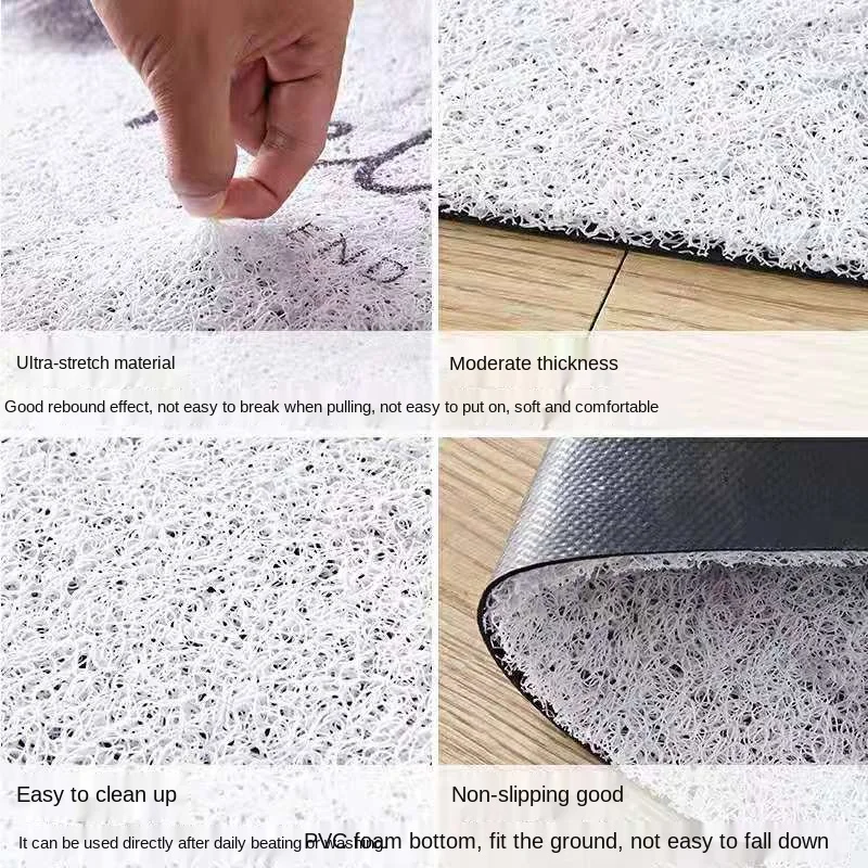 

Modern PVC Kitchen Mat Bedroom Entrance Mat Pattern Home Floor Decoration Rug Living Room Anti-Slip Rug Indoor Outdoor Mats