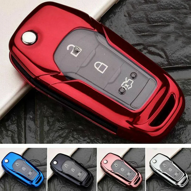 Модный ТПУ полный SealedCar ключ чехол для Ford складной эскорт Everest Mondeo