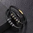 2020 Акция Многослойный кожаный металлический роскошный мужской кожаный браслет из нержавеющей стали аксессуары для новогодних подарков ювелирные изделия