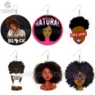 Женские меланиновые серьги SOMESOOR, черные, африканские, из натуральных волос