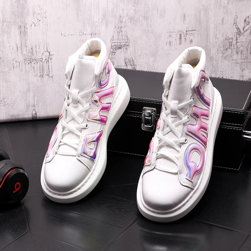 

Designer Sports Sneakers New Men's Fashion Charm Dazzle Colour Causal Flat Shoes Hip-hop Punk Loafers Zapatillas Hombre