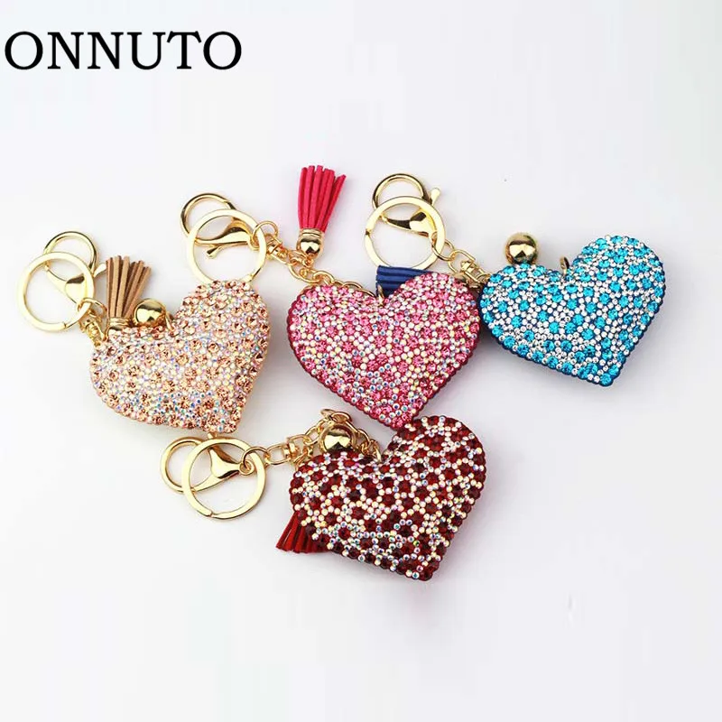 

Full Rhinestone Crystal Keyring Car Key Chain Women Key Holder Ring Bague 5 Colors Jewelry Gift llaveros anime keychain kuromi