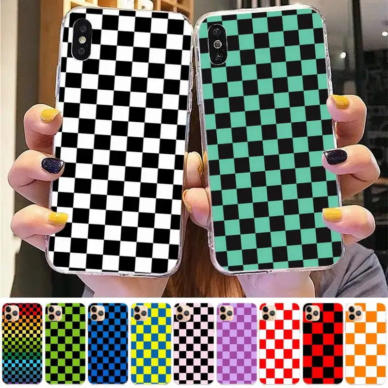 

Checkerboard Plaid Checked Checkered Phone Case for iphone 13 11 12 mini pro XS MAX 8 7 6 6S Plus X 5S SE 2020 XR case