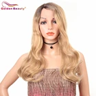 22-дюймовый парик из синтетических волос, парик из длинных волнистых волос для женщин, парик из термостойкого волокна, светлый, золотой, красивый