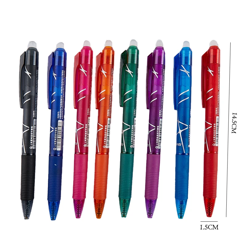 

Press Erasable Gel Pen Set 0.5mm Bullet Blue Green Purple Ink Neutral Erasable Pen School Office Stationery Supply