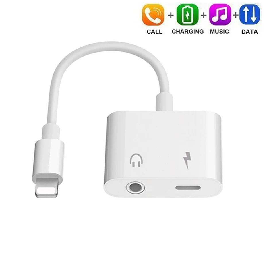 2 в 1 для Lightning адаптер для iPhone 7 зарядный адаптер для iPhone 8 7 Plus 10X11 зарядное устройство сплиттер для наушников адаптер - Цвет: Lightning and 3.5mm