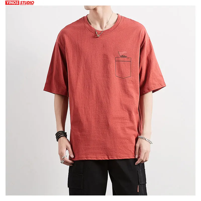Дропшиппинг мужская Японская уличная Повседневная футболка весна 2020 льняная